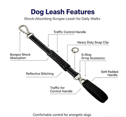 No Pull Tactical Dog Harness & Elastic Leash Set, Adjustable Outdoor Training Gear for Medium Large Dogs