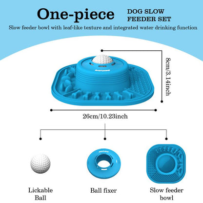 Rolling Ball Dog Slow Feeder Lick Bowl - Anti-Slip, Food-Grade & Dishwasher Safe