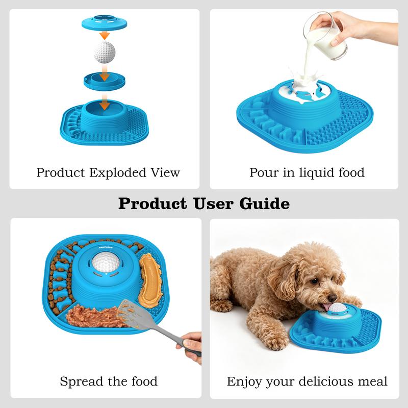 Rolling Ball Dog Slow Feeder Lick Bowl - Anti-Slip, Food-Grade & Dishwasher Safe