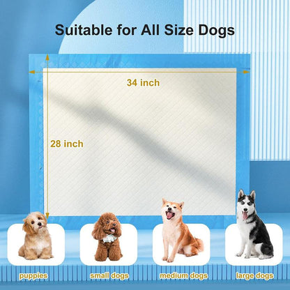 Extra Large 34” x 28” Puppy Pads 100 Count – Super Absorbent Leak-Proof Dog Training Pee Pads Quick Dry