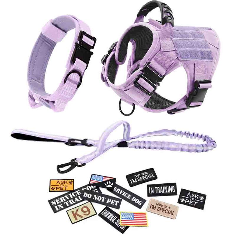 Dog Harness Dog Leash Dog Collar Set with 12 Patches #SummerWins #DealsForYouDays Adjustable Dog Vest for Medium Large Dogs outdoorfun Dog Accessories