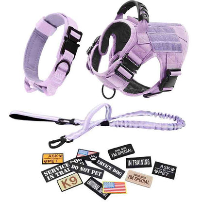 Dog Harness Dog Leash Dog Collar Set with 12 Patches #SummerWins #DealsForYouDays Adjustable Dog Vest for Medium Large Dogs outdoorfun Dog Accessories