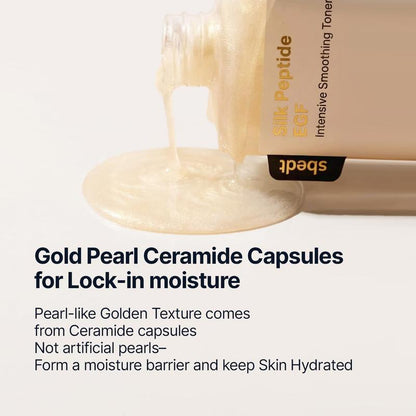Silk Peptide EGF Anti-Aging Toner | 30 Peptides & Gold Ceramide, Firms Sagging Skin, Smooths Fine Lines, Boosts Radiant Youthful Plump Complexion