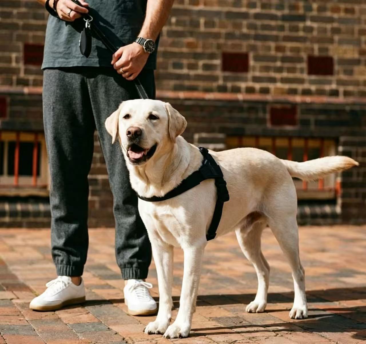 No Pull Tactical Dog Harness & Elastic Leash Set, Adjustable Outdoor Training Gear for Medium Large Dogs