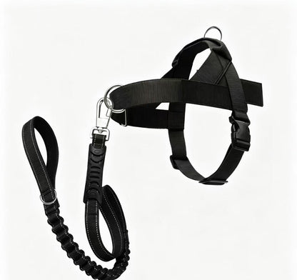 No Pull Tactical Dog Harness & Elastic Leash Set, Adjustable Outdoor Training Gear for Medium Large Dogs